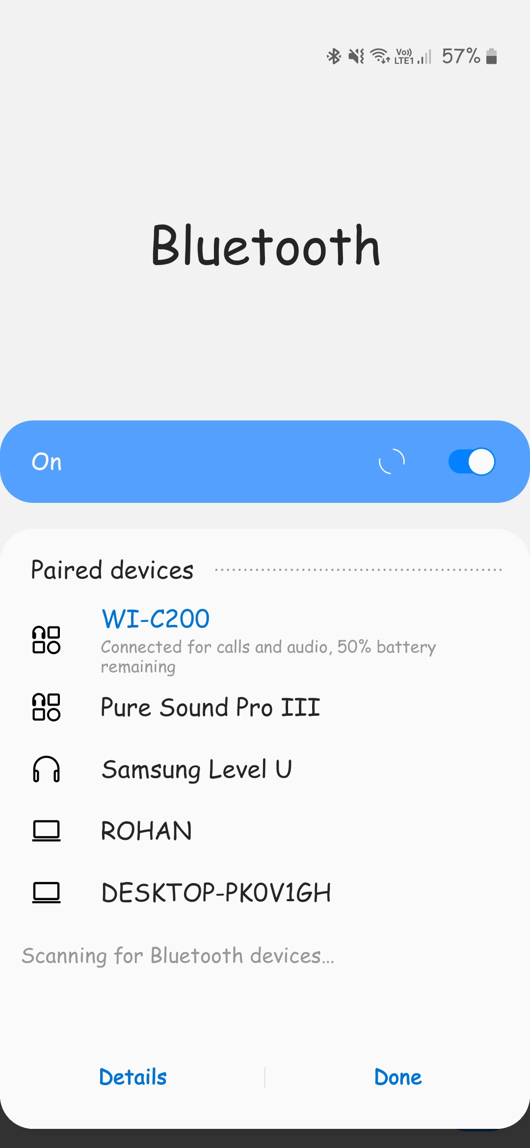 Samsung level u battery percentage top